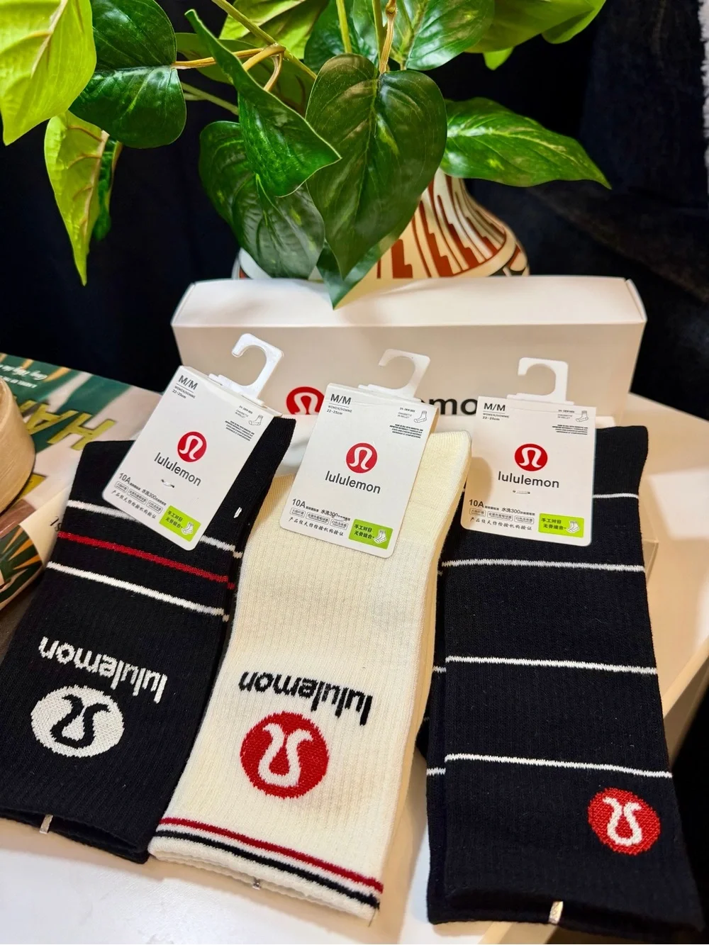 LULULEMON Athletica Crew Socks Set of 3 with Logo